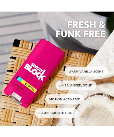 SweatBlock MAX STRENGTH Deodorant System for Women | Hyperhidrosis Aid for Excessive Sweating & Underarm Odor | 10 Wipes + 1 Coconut & Vanilla Deodorant Stick (2.7oz) Coconut Vanilla Deo/Wipe Bundle - Buy Online on GoSupps.com