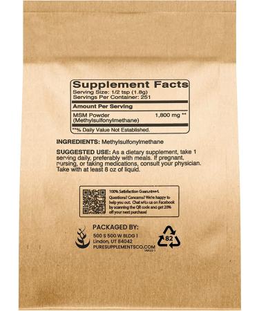 Pure MSM (1lb) | Natural Sulfur Dietary Supplement with Original Ingredients - Buy Online on GoSupps.com