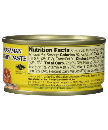 Maesri Thai Masaman Curry - 4 Oz (Pack of 4) - Authentic Thai Flavors - 16 Ounces Total - Buy Online on GoSupps.com