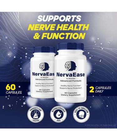 NervaEase Capsules Derived from Popular NervaEase Cream Formula | Premium Nerve Support Formula with Natural Ingredients for Comfort & Relaxation | Easy-to-Take Pills (60 Capsules) - Buy Online on GoSupps.com