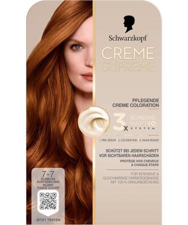 handle Coloration 77 Dark copper blonde 4 x 182 ml sustainable hair color with serum and hair mask protects against visible hair damage for 100 gray coverage - Buy Online on GoSupps.com