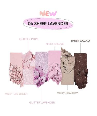 AMUSE Eye Vegan Sheer Palette - 6 Color Eyeshadow Palette for Natural Makeup - K-Beauty Shades in Sheer Lavender - Buy Online on GoSupps.com