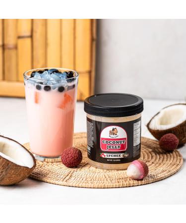 Coconut Fruit Jelly Topping | Lychee Flavour | 1LB (454g) | Fruit Dessert for Bubble Tea Drinks Desserts Smoothies and Snacks | Boba Tea Tapioca Pearl Mix Kit - Buy Online on GoSupps.com