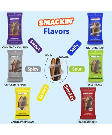 SMACKIN' Sunflower Seeds | Roasted Jumbo Sunflower Seeds | 54 Bag Seed Bucket | 1.5 Ounce Flavored Sunflower Seeds | Small-Batch American Made Sunflower Seeds (Garlic Parmesan) - Buy Online on GoSupps.com