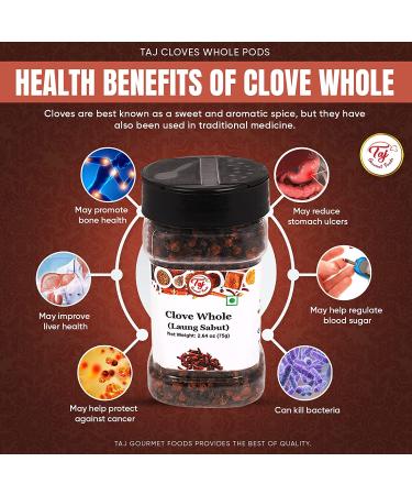 TAJ Cloves Whole Pods Laung 2.6oz (75g) - Premium Quality Spices for Cooking and Baking - Buy Online on GoSupps.com