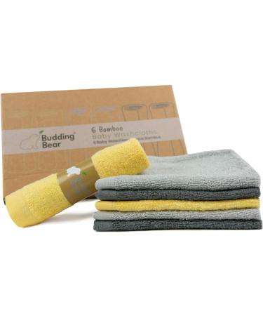 Budding Bear Baby Washy Bamboo Washcloths | 100% Organic Cotton & Bamboo | Hypoallergenic & Absorbent | Chemical-Free & Plastic-Free | Unisex Baby Care | 6-Piece Set - Buy Online on GoSupps.com