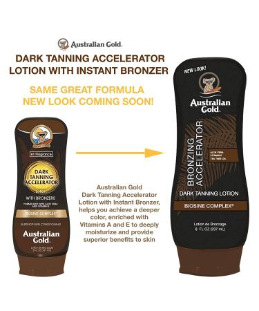 Australian Gold Dark Tanning Accelerator Lotion With Bronzer - 8oz - B003GX5SSC - New Packaging, Same Formula - Buy Online on GoSupps.com