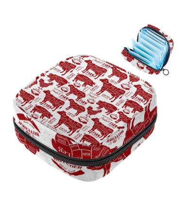 Muooum menstrual artery Bag zipper Women's bond bag tampons collect bags for women girls (watercolor butterfly roses) color 6 4.7x6.6x6.6 in/12x17x17 cm