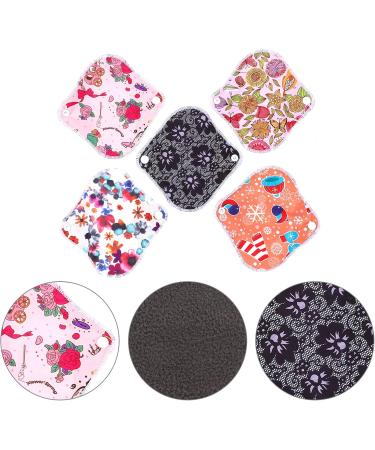Heallily Ladies 5pcs Charcoal Menstruation Pads - Sanita Panty Liners for Regular to Heavy Flow | Eco-Friendly Cloth Pads - Buy Online on GoSupps.com