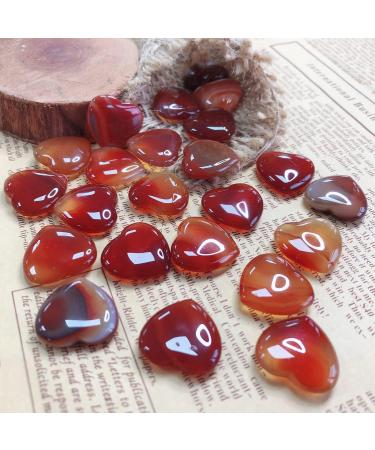 XIANNVXI 20 Pcs Red Agate Carnelian Crystal Heart Stones for Meditation & Energy Balancing - Buy Online on GoSupps.com