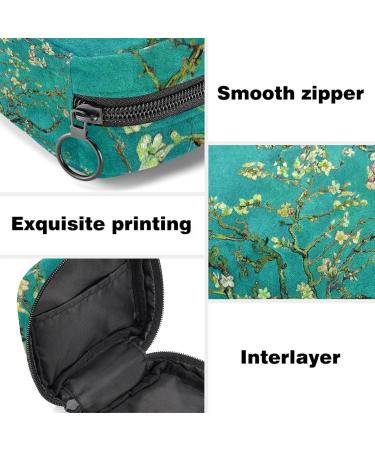 Menstruation Pad Bag with Zipper - Stylish Women's Napkin & Tampon Bag | Flowering Almond Tree Design - Buy Online on GoSupps.com