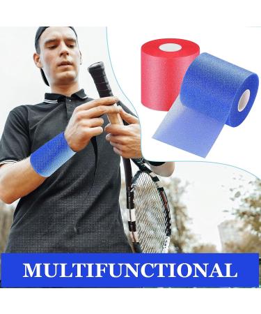 Prewrap Athletic Tape Foam Underwrap 2-Pack Rose Red and Blue 2 Rolls, 2.75 Inches x 30 Yards for Hair Wrists Elbows Knees Ankles - Buy Online on GoSupps.com