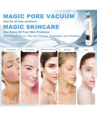 EUASOO USB Rechargeable Blackhead Remover Kit for Women & Men - Electric Pore Vacuum Tool with 10 Filters & 5 Rubber Rings - Buy Online on GoSupps.com