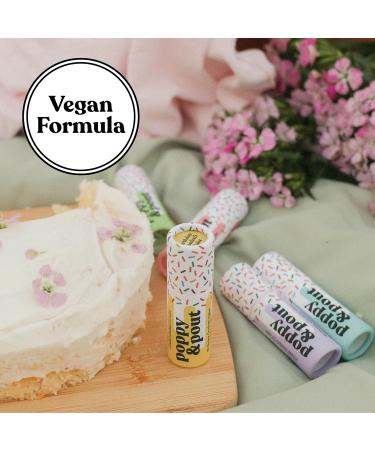 Poppy & Pout Birthday Cake Jumbo Lip Balm | All-Natural & Cruelty-Free Lip Moisturizer | Hydrating Beeswax Vitamin E & Organic Coconut Oil | Eco-Friendly Cardboard Tube - Buy Online on GoSupps.com