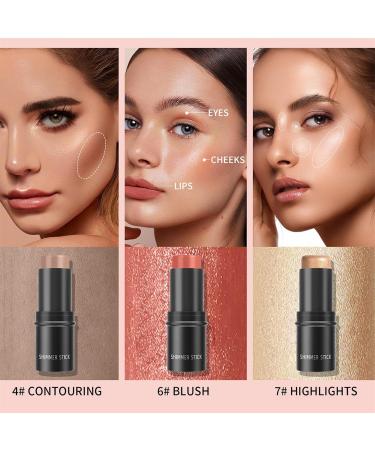  TianWlio 3 Pack Makeup Stick Powder Blusher Light Breathable Makeup Stick for Lightening Shadow Blush Blush Powder Solid - Buy Online on GoSupps.com