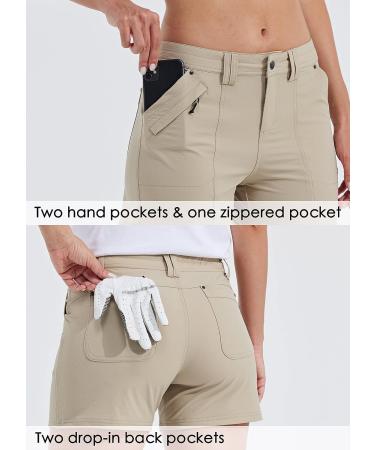 Willit Women's Golf Hiking Shorts - Quick Dry Water-Resistant Athletic Shorts - Khaki, Size 8 - Buy Online on GoSupps.com