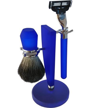 Hans Baier Exclusive shaving set blue - real badger hair