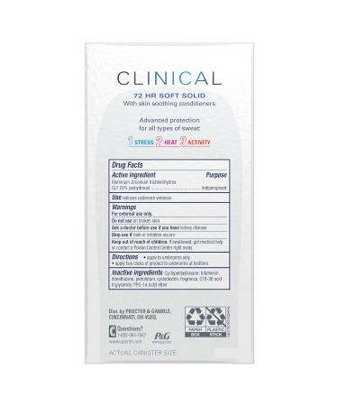 Secret Clinical Strength Antiperspirant and Deodorant for Women Light & Fresh Soft Solid 1.6 oz (Pack of 3) 1.6 Ounce (Pack of 3) Light & Fresh - Buy Online on GoSupps.com