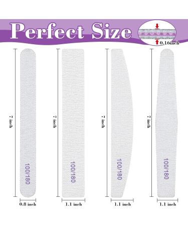 200 Pcs Professional Double-Sided Nail Files Bulk | 100/180 Grit Emery Boards for Acrylic Nails | Perfect for Home and Salon Manicures - Buy Online on GoSupps.com