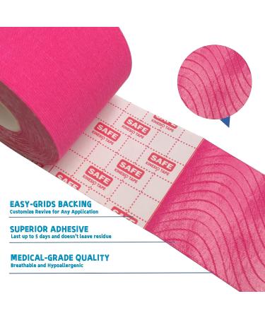 Zfurt Cotton Kinesiology Tape | Latex Free Elastic Sports Tape | Rose Red | 4 Rolls (16ft) | Pain Relief & Injury Prevention - Buy Online on GoSupps.com