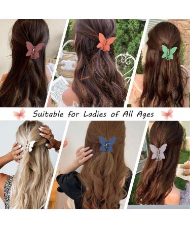 4 Pcs Butterfly Hair Clips for Women Butterfly Claw Clips Hair Clips Hair Claw Clips for Thick Hair Cute Butterfly Hair Clips Hair Accessories for Girls and Women (Brown white pink blue) - Buy Online on GoSupps.com