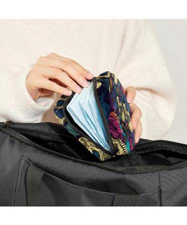 Colorful Leaf Skull Menstrual Cup Bag | Portable Feminine Storage for Women & Teens | 1 Piece Multi-Colored Tampon Holder - Buy Online on GoSupps.com