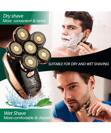 CHLANT 5-in-1 Electric Head Shaver for Bald Men - Waterproof, Cordless, Rechargeable Grooming Kit with Beard & Hair Trimmer - Buy Online on GoSupps.com