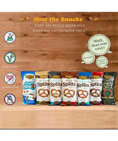 Unique Snacks Extra Dark Splits Pretzels - Vegan, Non-GMO, Kosher 11oz (Pack of 12) - Buy Online on GoSupps.com
