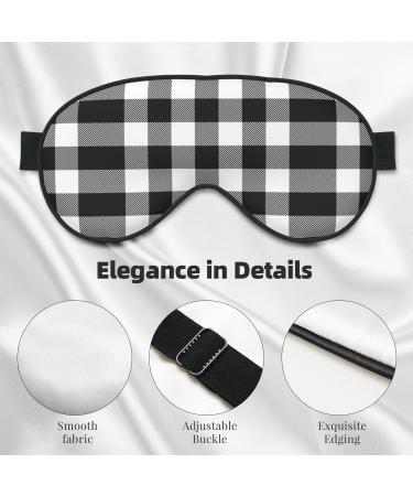 Adjustable Double-Sided White & Black Plaid Sleep Mask | Soft Eye Covers for Perfect Shading & Reduced Eye Edema | International Shipping Available - Buy Online on GoSupps.com