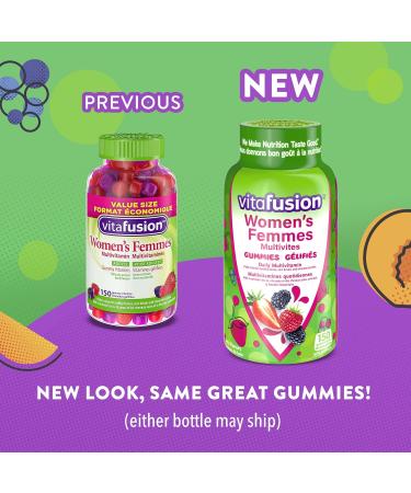 Vitafusion Women's Multivitamin Gummies Daily Multivitamin Healthy Metabolism Immune Support Hair Skin & Nails Osteoporosis 150 Count 2.5 Month Supply Packaging May Vary - Buy Online on GoSupps.com