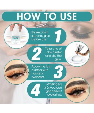 Buy Esher Glue Cluster Lashes - Long-Lasting Waterproof Individual Eyelash Glue 5ml | Gemerry Transparent Glue for Cluster Extensions - Buy Online on GoSupps.com