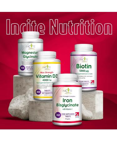 Iron Bisglycinate 28 mg - Iron Tablets 6 Month s Supply - 360 Iron Tablets High Strength Gentle Iron - Iron Supplements Suitable for Vegans - Best Immune System Booster for Women & Men - Made in UK - Buy Online on GoSupps.com