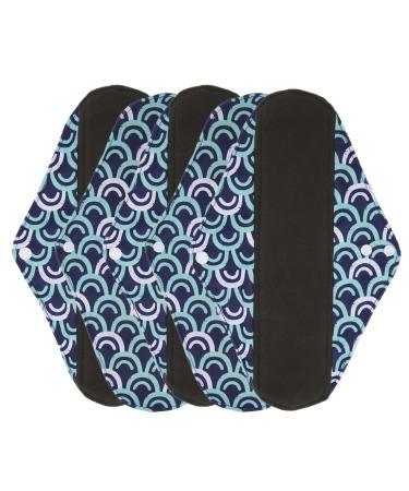 Cloth Menstrual Pad Skin-Friendly Soft Leak-Proof Bamboo Charcoal Reusable Sanitary Pad for Home for Travel(G27)