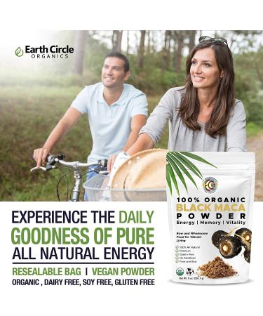 Organic Black Maca Powder 8 oz - Earth Circle Organics | Boost Energy & Vitality - Buy Online on GoSupps.com