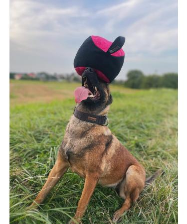 Dingo Gear Training Toys Ball 19cm - Black-Rosa with Handle | Durable Nylcott for IGP Obedience & Training Games - Buy Online on GoSupps.com