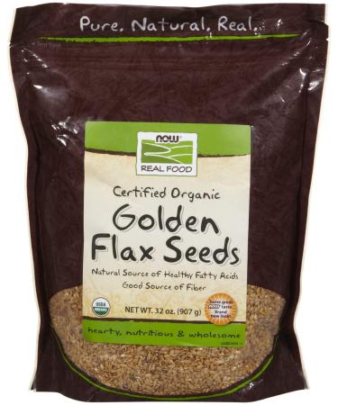 Now Foods Real Food Organic Golden Flax Seeds 32 oz (907 g) - Buy Online on GoSupps.com