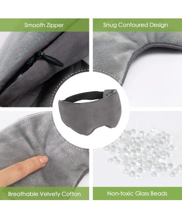 Sivio Weighted Eye Mask - Heatable & Freezable Eye Pillow for Faster Sleep - Grey - Buy Online on GoSupps.com