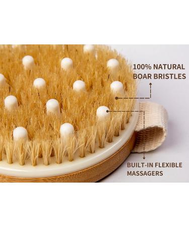 2 in 1 Wood Lymphatic Drainage Dry Brush Massage Tools Kit - Wooden Therapy Paddle for Body - Maderoterapia Kit - Shower Brush for Cellulite - Best Body Brushing Tool - Buy Online on GoSupps.com