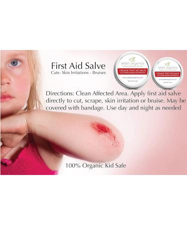 Organic First Aid Salve Ointment | Natural Healing for Cuts Scrapes Cold Sores & Diaper Rash | Calendula Plantain Leaf Helichrysum & Tea Tree Essential Oil | Selah Organics (1 oz - Buy Online on GoSupps.com
