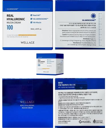 Wellage Real Hyaluronic Mucin Cream - Korean Face Gel Moisturizer for Ultimate Hydration & Elasticity - Pure Hyaluronic Acid & Snail Mucin - 1.69oz for All Skin Types - Buy Online on GoSupps.com