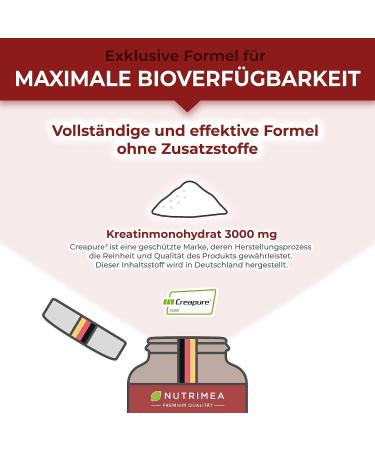 Buy Creatine Monohydrate 3000 mg - Creapure Vegan Capsules | 100% Pure No Additives for Optimal Performance | Vitality & Strength - 90 Capsules - Nutrimea - Buy Online on GoSupps.com