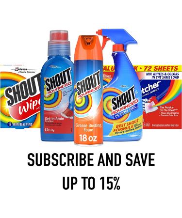 Shout Advanced Stain Remover 8.7 oz Gel with Scrubber Brush - Laundry Stain Remover for Clothes - Buy Online on GoSupps.com
