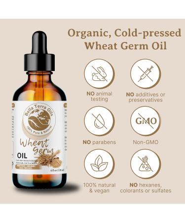 Organic Wheat Germ Oil 4oz - Bella Terra Oils | Vitamin E & C Face Oil for Natural Glow & Suppleness - Buy Online on GoSupps.com