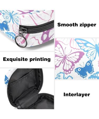 Colorful Butterfly Print Sanitary Napkin Storage Bag - Menstrual Cup Pouch & Travel Organizer | Large Capacity & Portable Makeup Bag - Color 13 - Buy Online on GoSupps.com