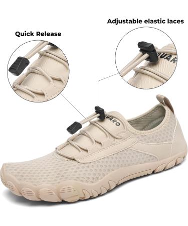 SAGUARO Unisex Adult Bathing Shoes - Breathable Thick Sole (Size 36-46 40 EU Khaki) | Perfect for Beach & Pool | International Shipping - Buy Online on GoSupps.com