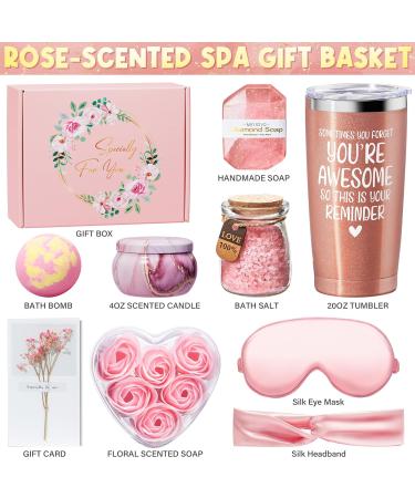Best Birthday Gifts for Women | Relaxing Rose Spa Gift Basket | Self Care & Thank You Gifts for Mom Sister Best Friend Nurse & Teacher - Buy Online on GoSupps.com