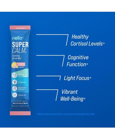 Nello Supercalm - Drink Mix | Contains KSM-66 Ashwagandha L-Theanine Magnesium Glycinate and Vitamin D3 20 Servings (Travel Packets) 20.0 Servings (Pack of 1) - Buy Online on GoSupps.com