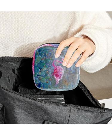 GIAPB Period Bag | Sanitary Napkin Storage Pouch | Travel Makeup Bag | Animal Flamingo Art Color788 - Buy Online on GoSupps.com