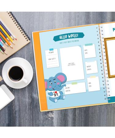 KiddosArt Baby Memory Book: Keepsake Journal & Scrapbook for Boy or Girl | Record First 5 Years | 72 Pages with Monthly Stickers | Happy Animals Theme - Buy Online on GoSupps.com