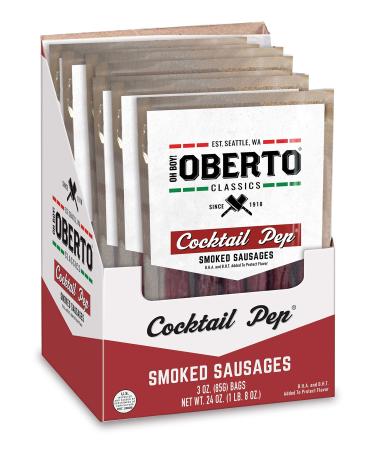 Oh Boy! Oberto Classics Cocktail Pep Smoked Sausages, 3 Ounce (Pack of 8) Cocktail Pep 3 Ounce (Pack of 8)